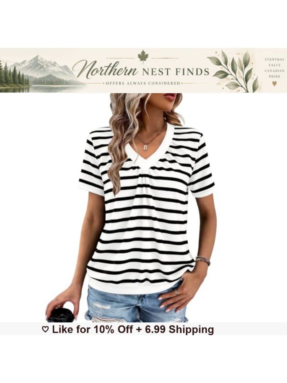 Women's V-Neck Ruched Short Sleeve T-Shirt Casual Loose Fit Summer Top